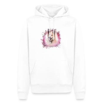 Chinook, chien, graffiti, rose, peinture, - Sweat à capuche Premium bio Homme - blanc - Devant - Nico (187cm)