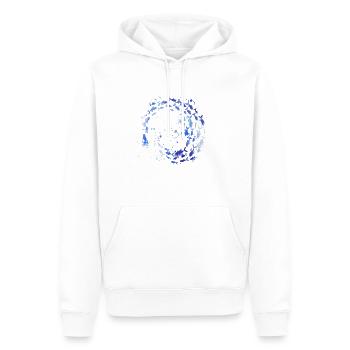Bancs de poissons, poissons, peinture, colorés, graffitis, bleus - Sweat à capuche Premium bio Homme - blanc - Devant - Nico (187cm)