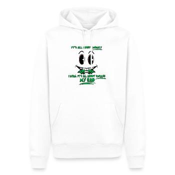 Gruselig lustig Alles über Geld lächelnder Gesichtswitz - Männer Premium Bio Hoodie - Weiß - Vorne - Nico (187cm)