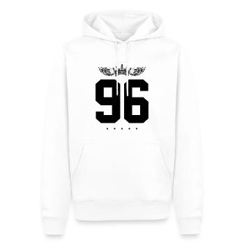 96 Couronne numérique - Sweat à capuche Premium bio Homme - blanc - Devant - Nico (187cm)