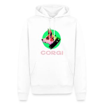Cyber Corgi Dog Cadeau Pop Art - Sweat à capuche Premium bio Homme - blanc - Devant - Nico (187cm)