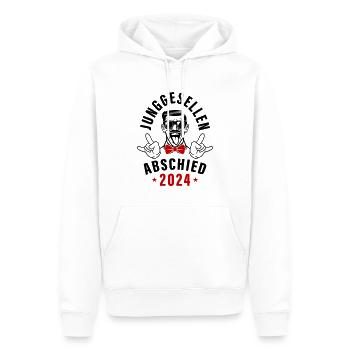 Junggesellenabschied 2024 - Männer Premium Bio Hoodie - Weiß - Vorne - Nico (187cm)