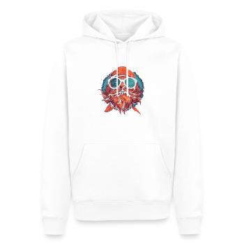hipster fish 8 - Sweat à capuche Premium bio Homme - blanc - Devant - Nico (187cm)