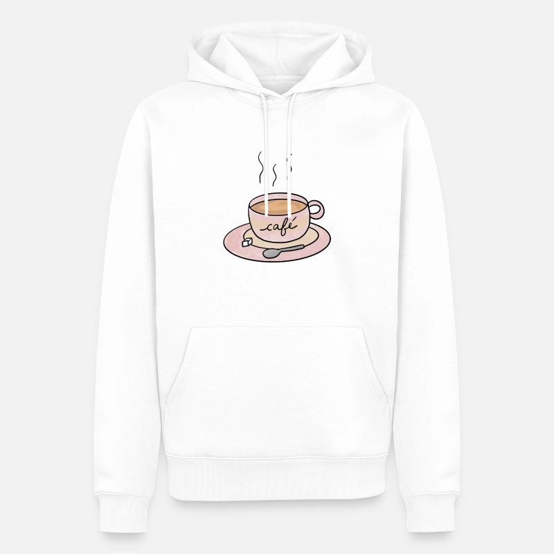 Coffee Cup / Cute Coffee Dates - Sweat à capuche Premium bio Homme - blanc
