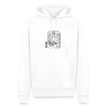 Serein / Si beau - Sweat à capuche Premium bio Homme - blanc - Devant - Nico (187cm)