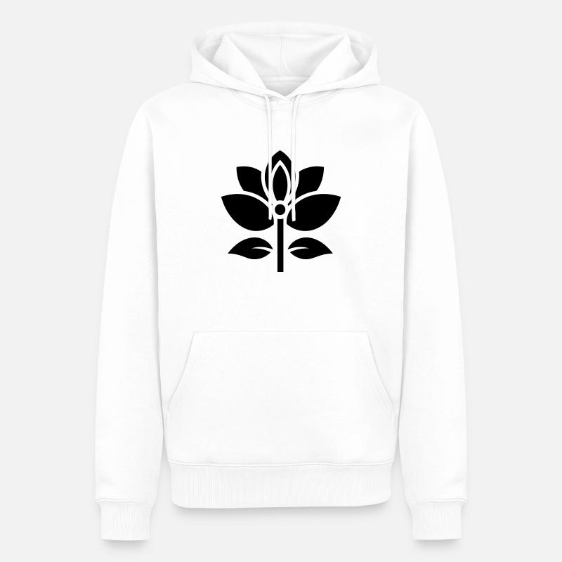 Blume - Männer Premium Bio Hoodie - Weiß