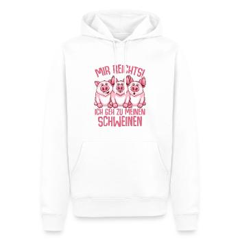 Schwein - Männer Premium Bio Hoodie - Weiß - Vorne - Nico (187cm)