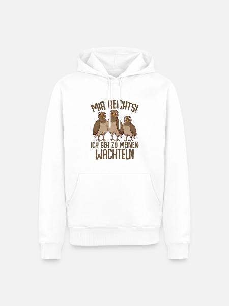 Wachtel - Männer Premium Bio Hoodie - Weiß