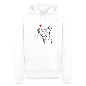 Zwergpinscher - Männer Premium Bio Hoodie - Weiß - Vorne - Nico (187cm)