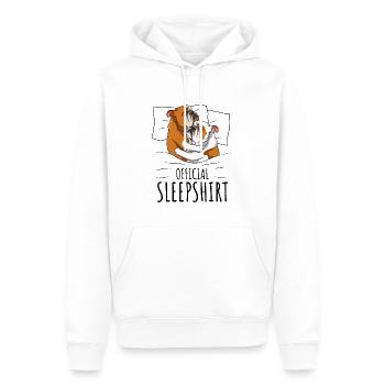 Englische Bulldogge - Männer Premium Bio Hoodie - Weiß - Vorne - Nico (187cm)