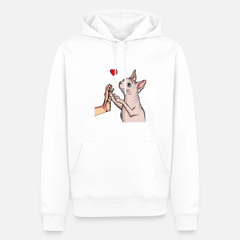 Sphynx Katze Sphinx Nacktkatze - Männer Premium Bio Hoodie - Weiß