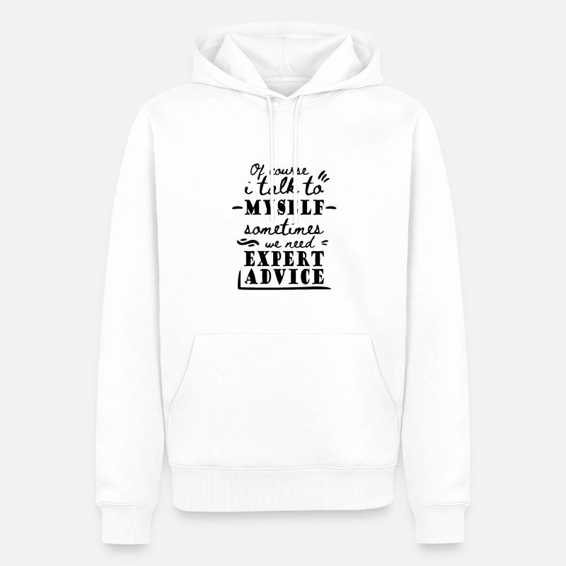 Lustiger Spruch Selbstgespräche Geschenk - Männer Premium Bio Hoodie - Weiß