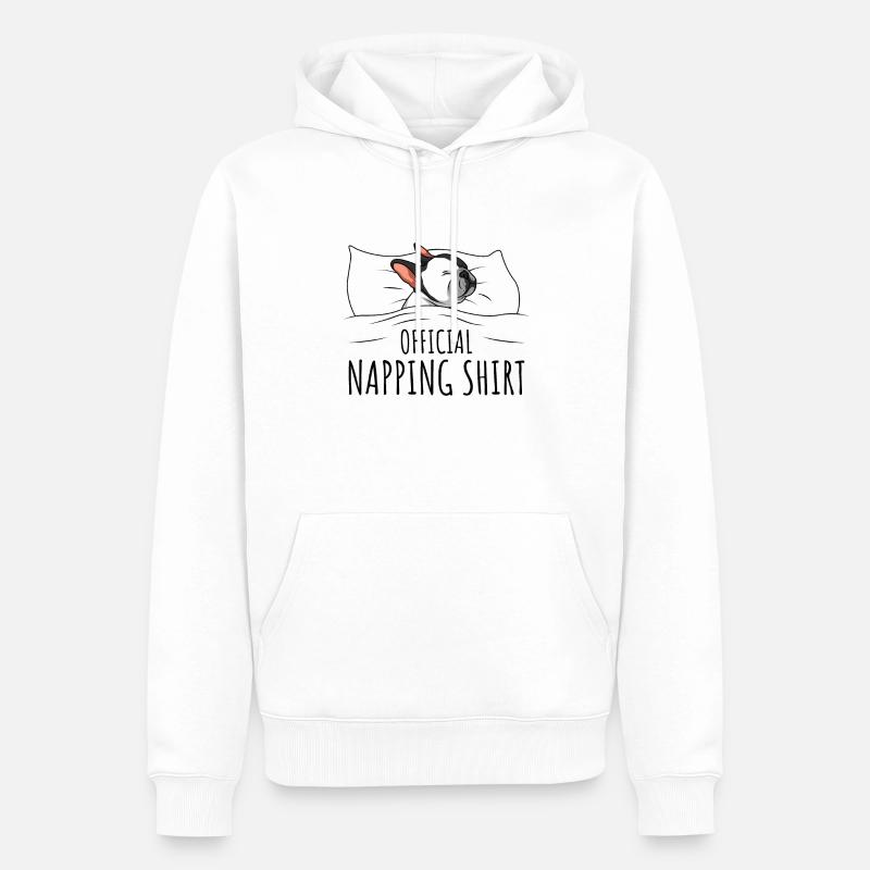 Français Bouledogue - Sweat à capuche Premium bio Homme - blanc