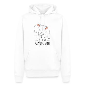 Hare - Men’s Premium Organic Hoodie - white - Front - Nico (187cm)