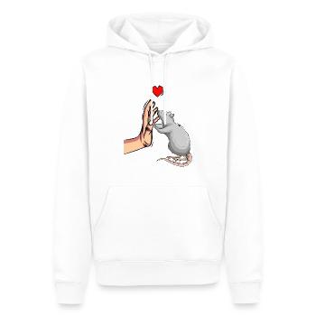 Ratten Liebe Hausratten Ratte Damen - Männer Premium Bio Hoodie - Weiß - Vorne - Nico (187cm)