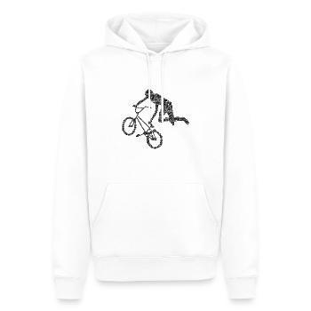Le BMX - Sweat à capuche Premium bio Homme - blanc - Devant - Nico (187cm)