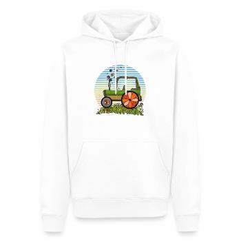 Traktor - Männer Premium Bio Hoodie - Weiß - Vorne - Nico (187cm)