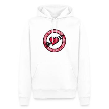Leader Cousin Crew Team - Sweat à capuche Premium bio Homme - blanc - Devant - Nico (187cm)