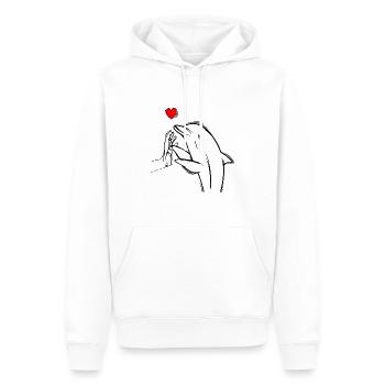 Delfin - Männer Premium Bio Hoodie - Weiß - Vorne - Nico (187cm)