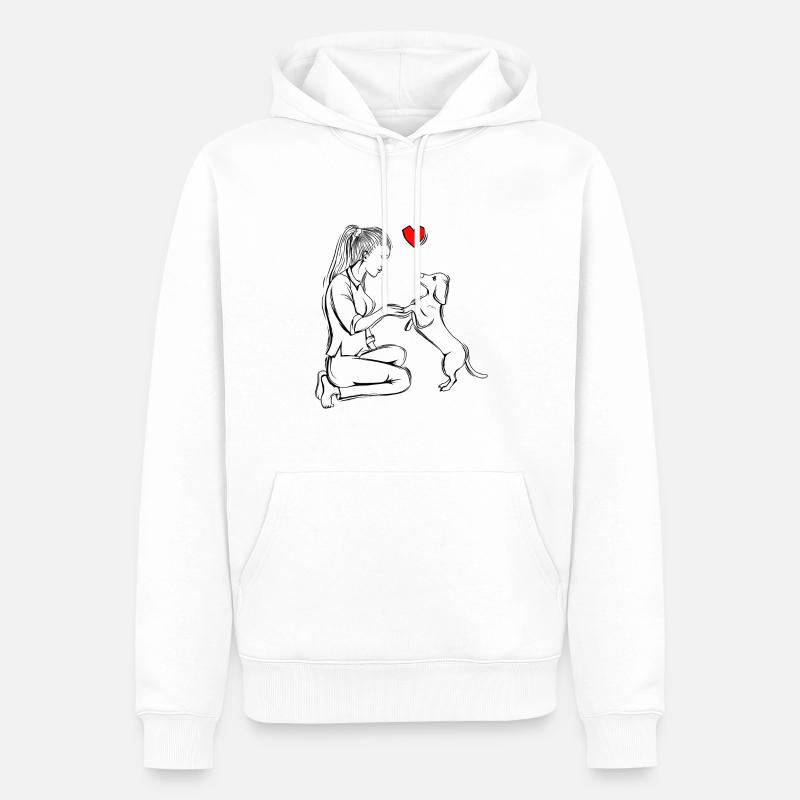 Teckel - Sweat à capuche Premium bio Homme - blanc