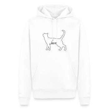 Félin - Sweat à capuche Premium bio Homme - blanc - Devant - Nico (187cm)