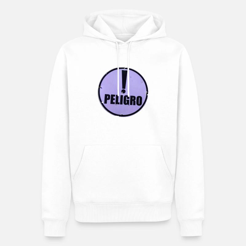 PELIGRO- COOLES DESIGN - Männer Premium Bio Hoodie - Weiß