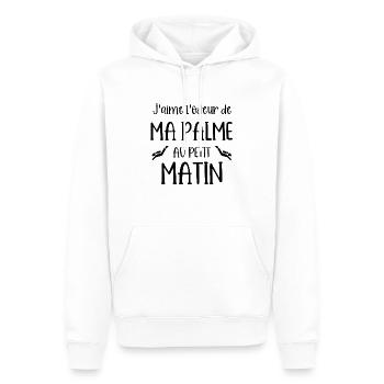 ma palme - Sweat à capuche Premium bio Homme - blanc - Devant - Nico (187cm)