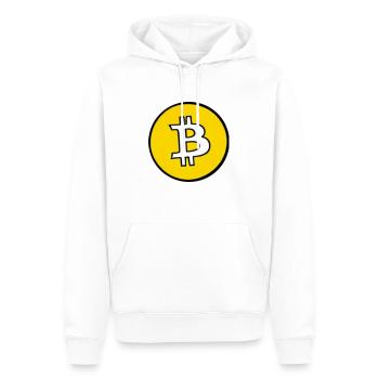 Bitcoin Crypto Currency Nouvelle vie virtuelle 5 - Sweat à capuche Premium bio Homme - blanc - Devant - Nico (187cm)