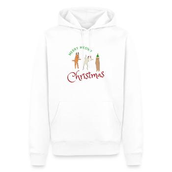 Merry Meowy Christmas - Cats Meow Christmas - Men’s Premium Organic Hoodie - white - Front - Nico (187cm)
