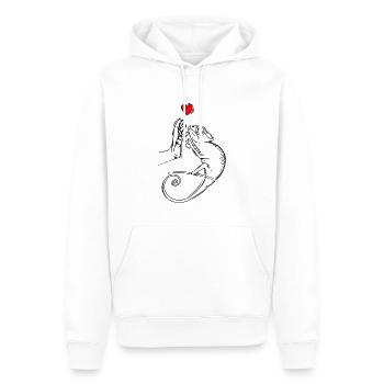 Caméléon Lézard Caméléon Dames Enfants - Sweat à capuche Premium bio Homme - blanc - Devant - Nico (187cm)