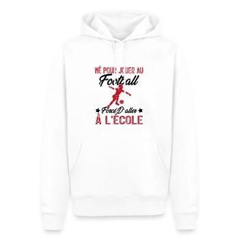football joueur cadeau enfant homme garcon - Sweat à capuche Premium bio Homme - blanc - Devant - Nico (187cm)