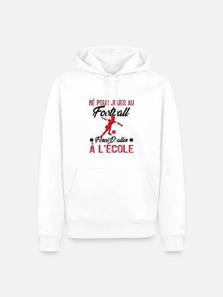 football joueur cadeau enfant homme garcon - Sweat à capuche Premium bio Homme - blanc