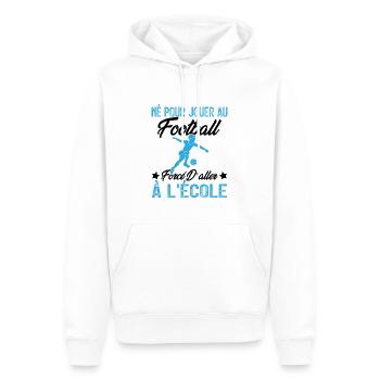 football joueur cadeau enfant homme garcon - Sweat à capuche Premium bio Homme - blanc - Devant - Nico (187cm)