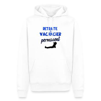 Retraite = vacancier permanent cadeau humour - Sweat à capuche Premium bio Homme - blanc - Devant - Nico (187cm)
