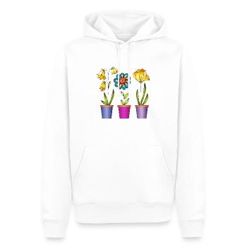 Blumen - Männer Premium Bio Hoodie - Weiß - Vorne - Nico (187cm)