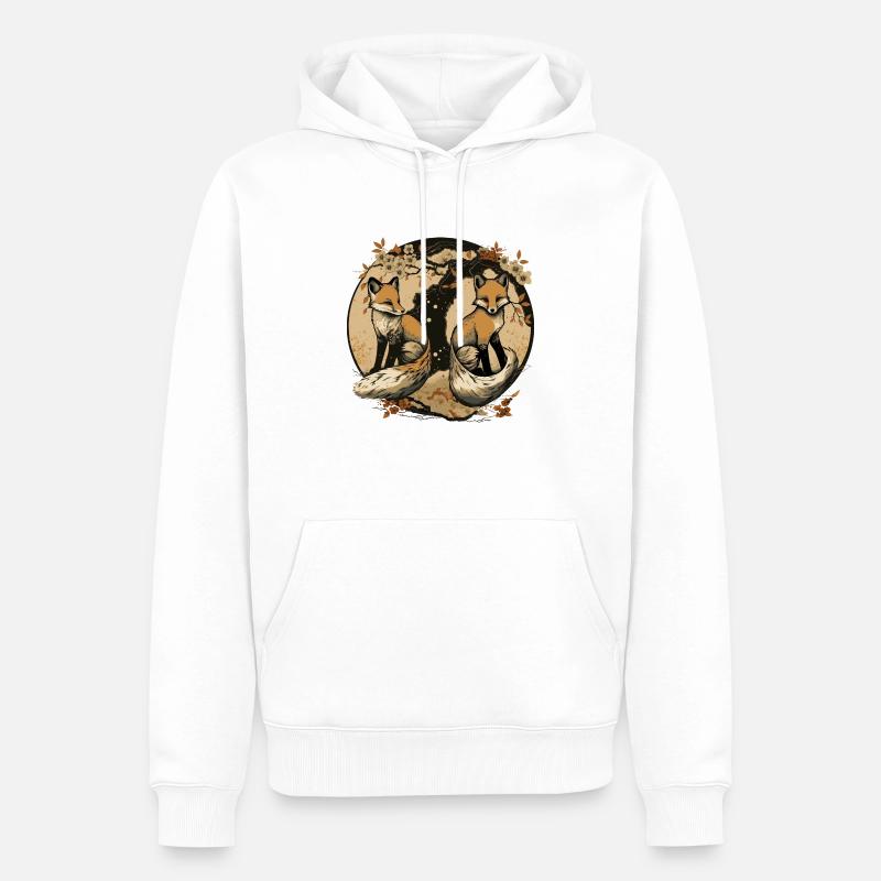 fox 4 - Sweat à capuche Premium bio Homme - blanc