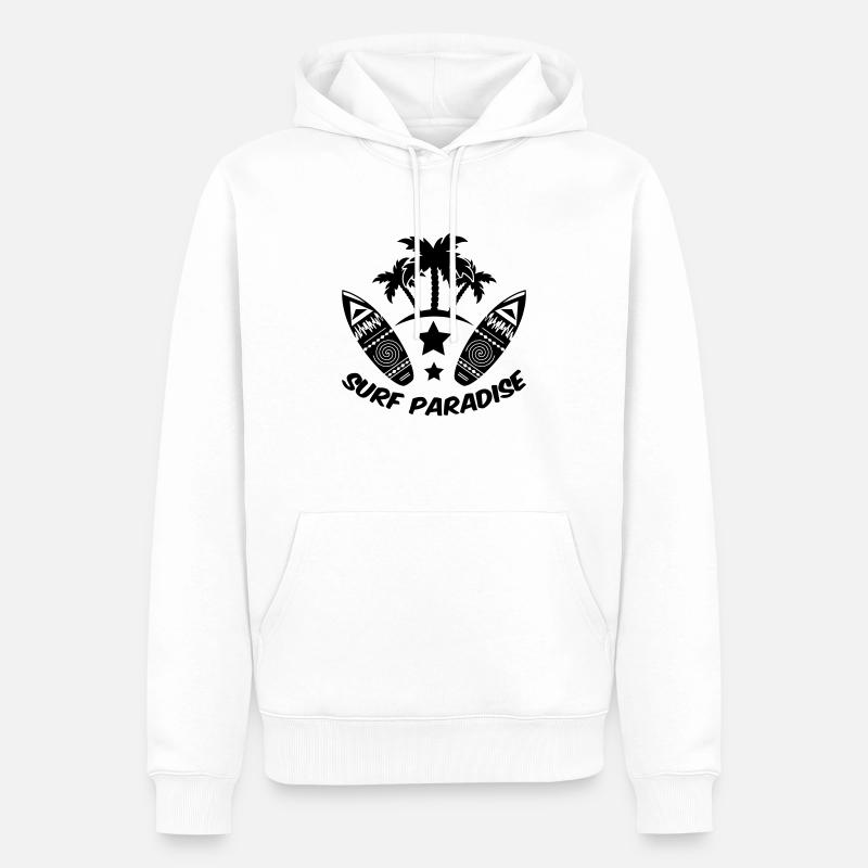Paradis du surf - Sweat à capuche Premium bio Homme - blanc