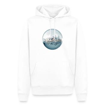 Stadt im Meer - Häuser in einer Glaskugel - Männer Premium Bio Hoodie - Weiß - Vorne - Nico (187cm)