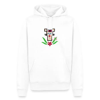 Flowermouse - Men’s Premium Organic Hoodie - white - Front - Nico (187cm)