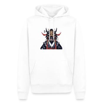 Samurai mit dem blauen Umhang - Männer Premium Bio Hoodie - Weiß - Vorne - Nico (187cm)