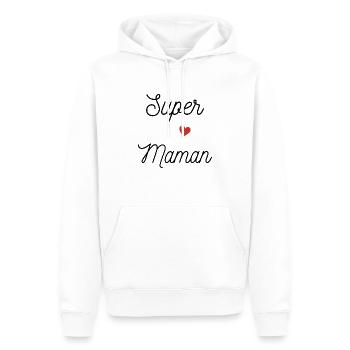 T-shirt Super maman - T-shirt d'amour - Sweat à capuche Premium bio Homme - blanc - Devant - Nico (187cm)