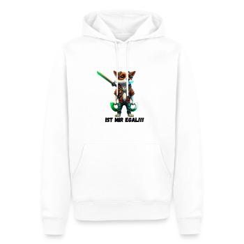 Egal? Gleichgültig? Vertreiben Sie die Bad Vibes - Männer Premium Bio Hoodie - Weiß - Vorne - Nico (187cm)
