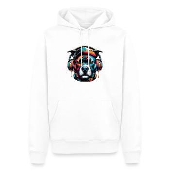 Urbain Staff - Sweat à capuche Premium bio Homme - blanc - Devant - Nico (187cm)
