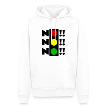NICHT MEINE REGIERUNG - AMPEL CHAOS - NO NO NO - Männer Premium Bio Hoodie - Weiß - Vorne - Nico (187cm)