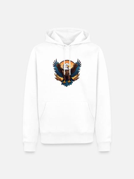 Eagle - Men’s Premium Organic Hoodie - white