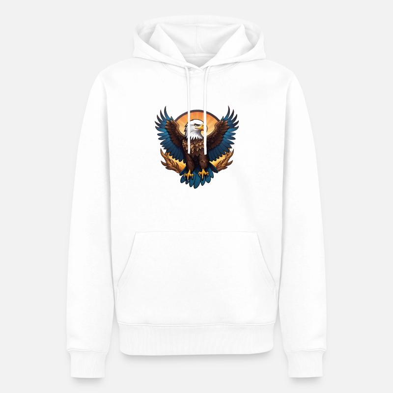 Aigle - Sweat à capuche Premium bio Homme - blanc