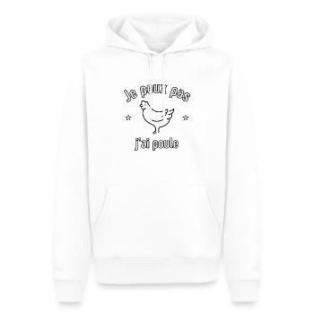 je peux pas j'ai poule - Sweat à capuche Premium bio Homme - blanc - Devant - Nico (187cm)