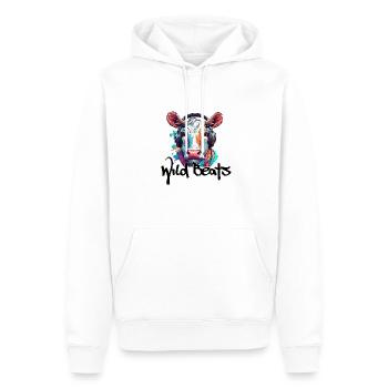 Kopfhörer / Audio / Musik / Klang / cool - Männer Premium Bio Hoodie - Weiß - Vorne - Nico (187cm)