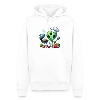 Alien Koch - Men’s Premium Organic Hoodie - white - Front - Nico (187cm)