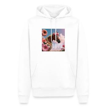 love my Horse - Männer Premium Bio Hoodie - Weiß - Vorne - Nico (187cm)